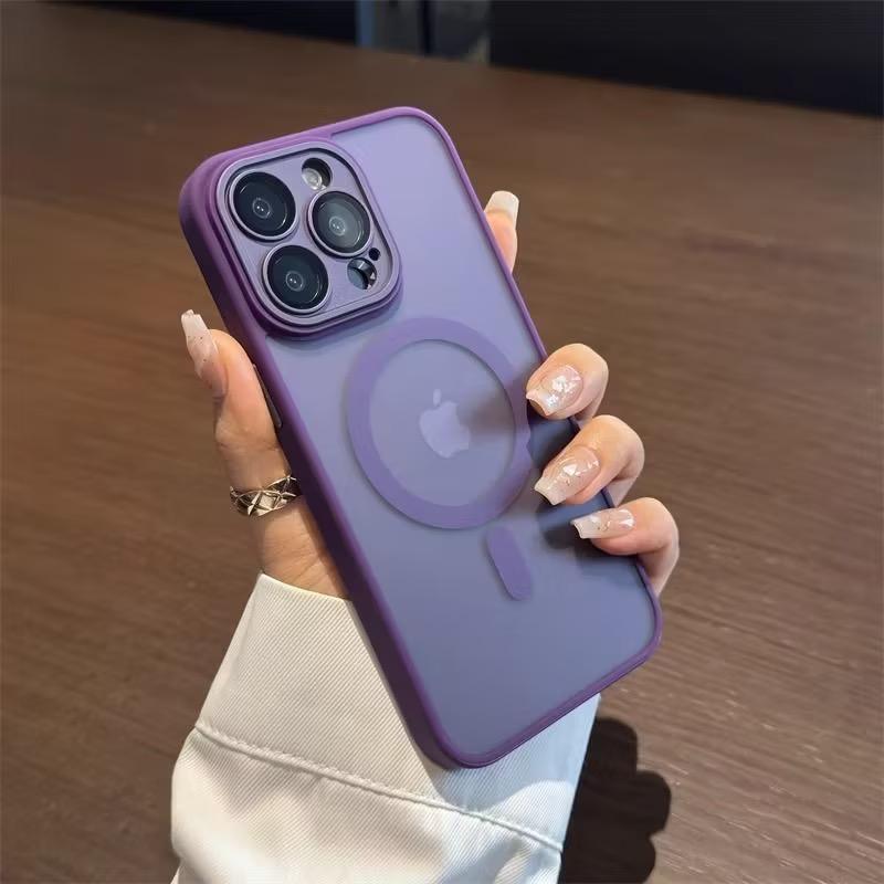 Luxury Matte Armor For Magsafe Magnetic Wireless Charging Case For 11 12 13 14 15 16 17 Air Pro Max Plus Shockproof Cover