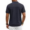 Men's Breathable Waffle Knit Polo Shirt Short Sleeve Button Placket Chest Pocket Loose Fit Summer Tops