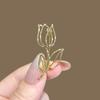 Brooch Hollow Tulip Design Anti-Wear Lapel Pin Sweaters Collars Hats Bags Coats Scarves Badge Versatile Accessory