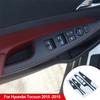4 stuks Auto Styling Koolstofvezel Stickers voor Hyundai Tucson 2015 2016 2017 2018 Accessoires Raamheffer Bedieningsknop Paneel