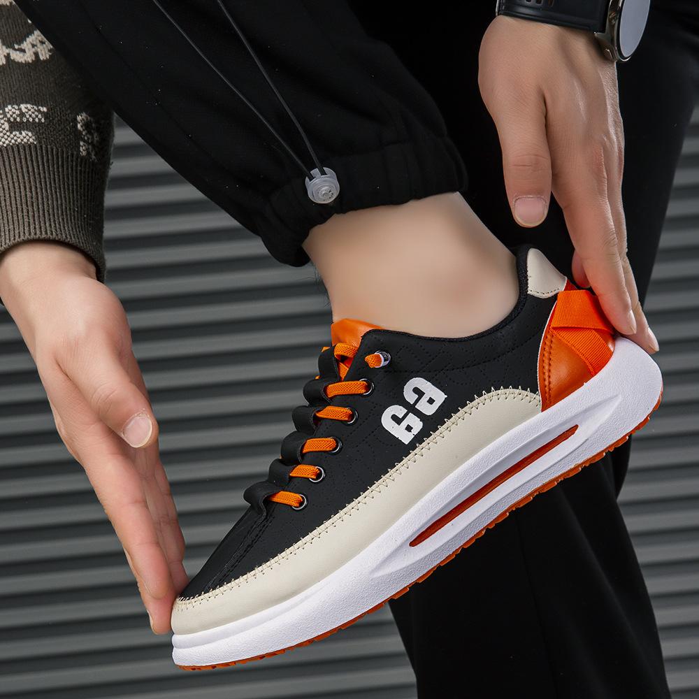 Board shoes men's platform men's white shoes fashionable breathable non-slip wear-resistant lace-up sports shoes trendy shoes Forrest Gump shoes