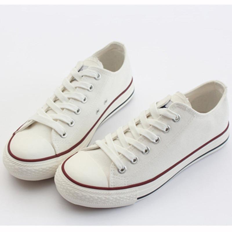 Classic Spring and Autumn Versatile Student Canvas Shoes Couple Women's Shoes Rubber Wear-resistant Flat Shoes Casual Classic Lace-up Style