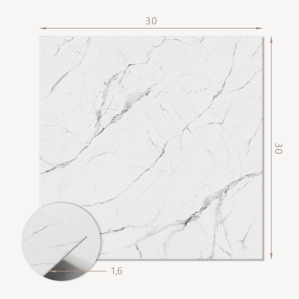 Set of Self-Adhesive PVC Tiles Marble Pattern with Veins 9x30x30 cm