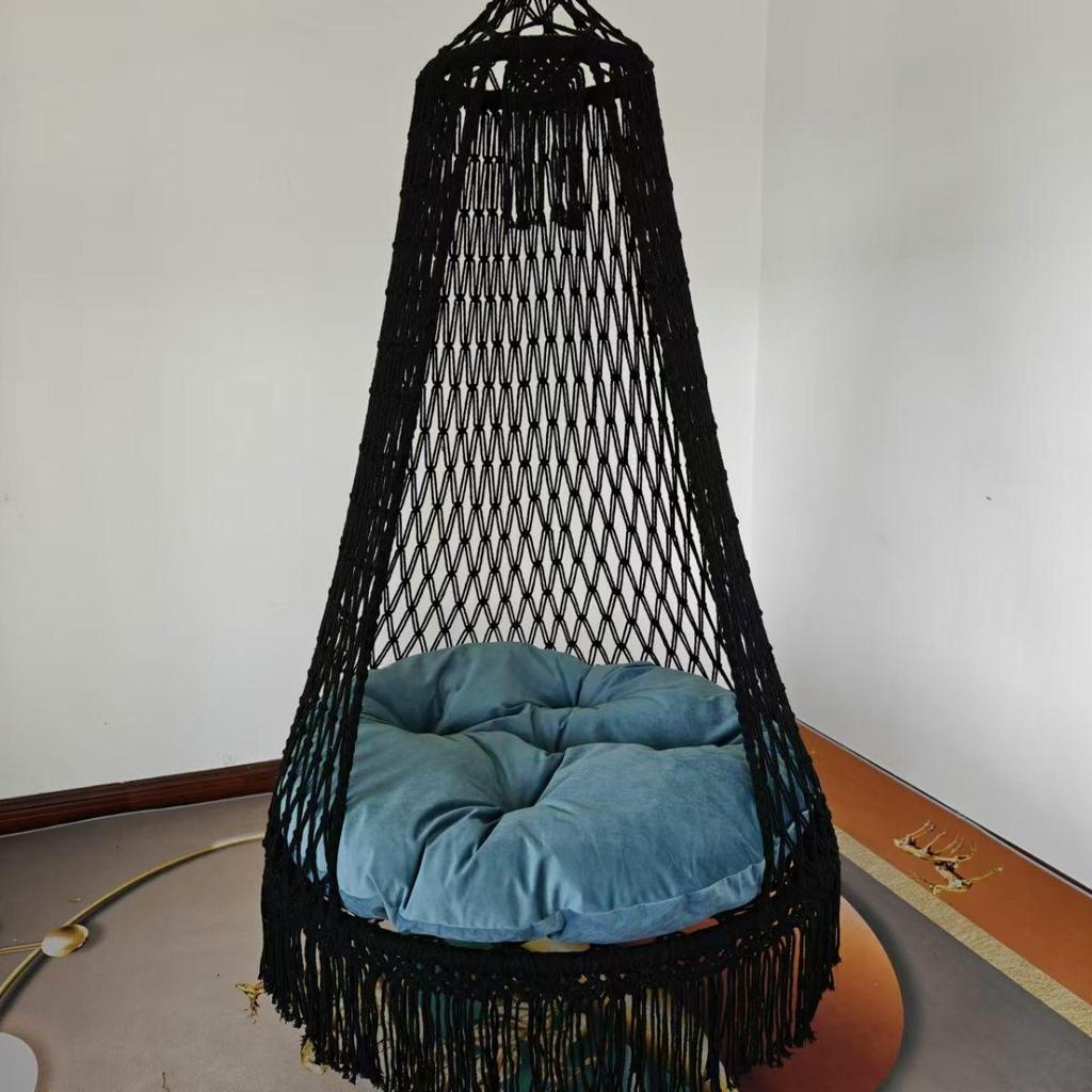 Bohemian Handmade Tassel Hanging Chair for Indoor/Outdoor Use