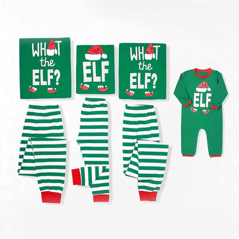 2024 Autumn/Winter Parent-Child Pajama Sets with Christmas Hat