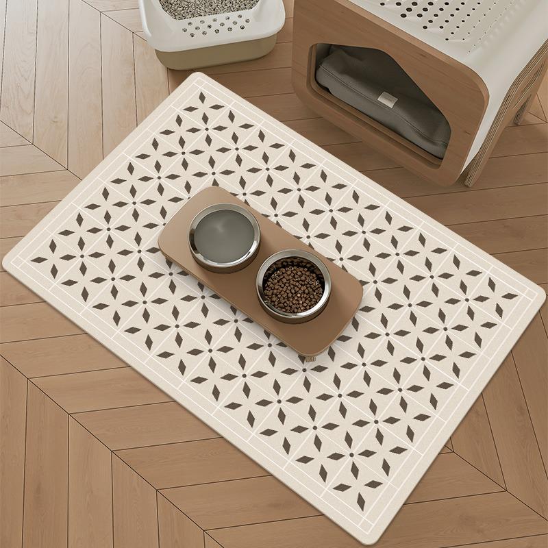 Pet Eating Mat Cat Dog Floor Mats Waterproof Urine-proof Carpet Black White Advanced Minimalist Home Decoration Rug for Kitchen