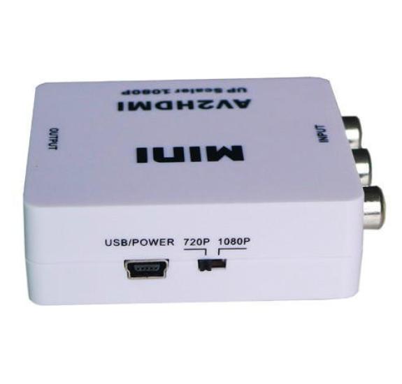 Fuyo Compact Composite To HDMI Converter with USB Power HD Video Converter AV2HDMI (AV/RCA3/CVBS) Cord,