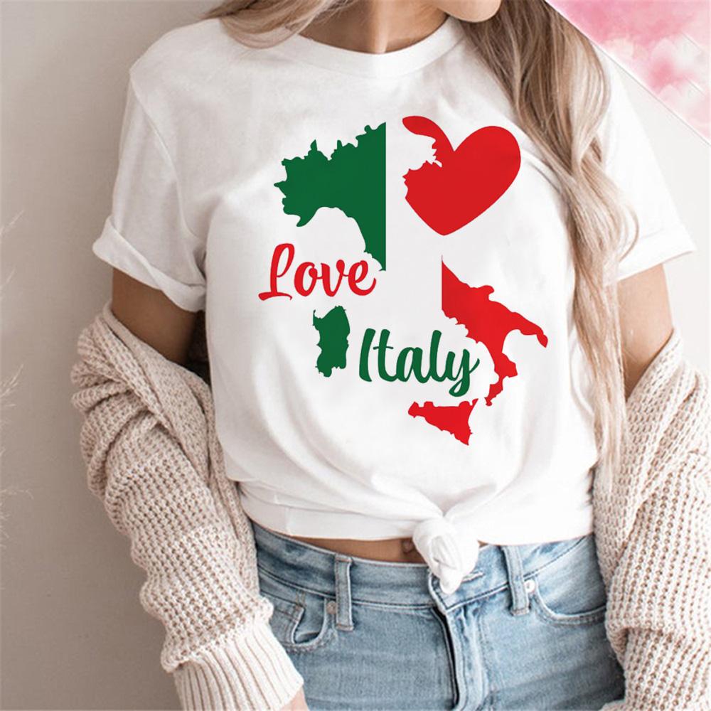 Italy t-shirts women designer graphic Japanese Tee girl graphic manga y2k clothes
