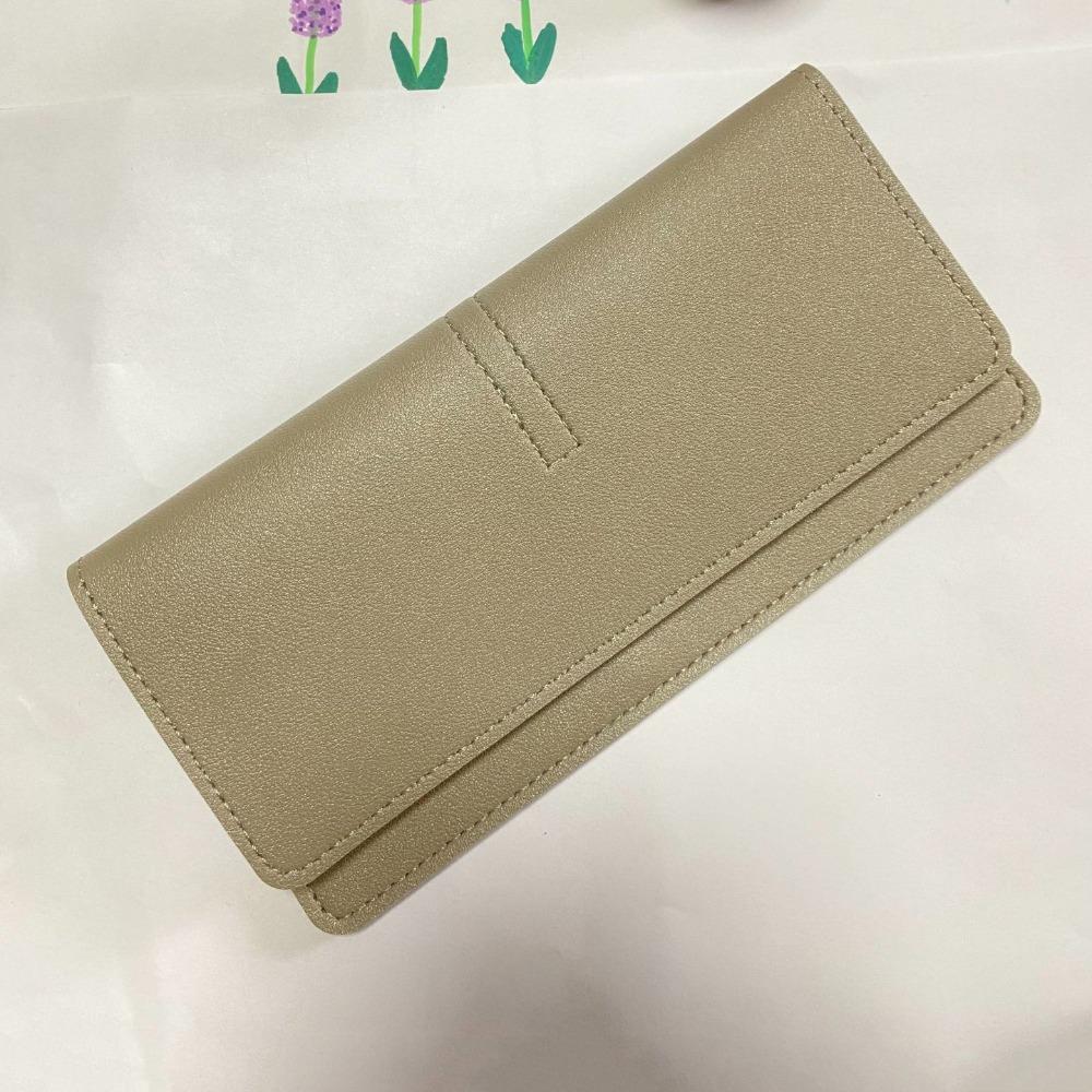 

Portable PU Leather Leather Women Wallets Solid Color Large Capacity Coin Purse Mini Wallet Women серый