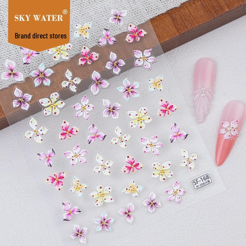 SKY 6D Embossed Devil s Flower Nail Art & Phone Stickers
