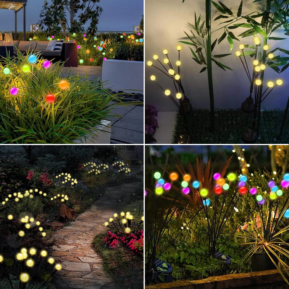 6/8/10 LED Solar Garden Lighting Solar Powered Firefly Lights Outdoor Garden Decoration Landscape Lights Firefly Lawn Lamps