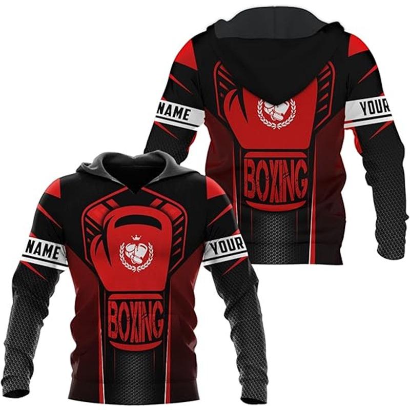 Muay Thai Graphic Hoodie Men Clothing 3D Boxing KO Print Sportwear New In Hoodies Women Harajuku Fashion Y2k Pullover Sweatshirt