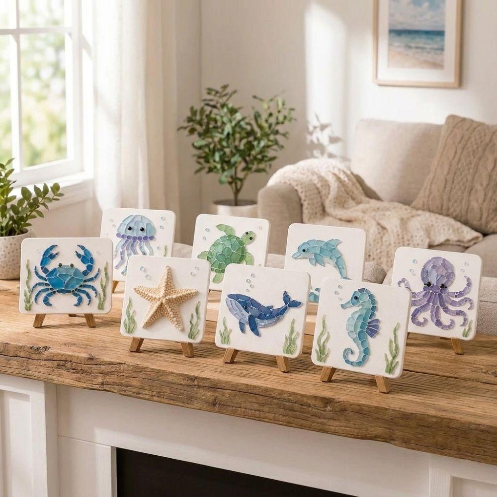 Ocean Inspired Ocean DIY Sea Glass Art Kit Home DIY Crafting Kit Adult Beginner