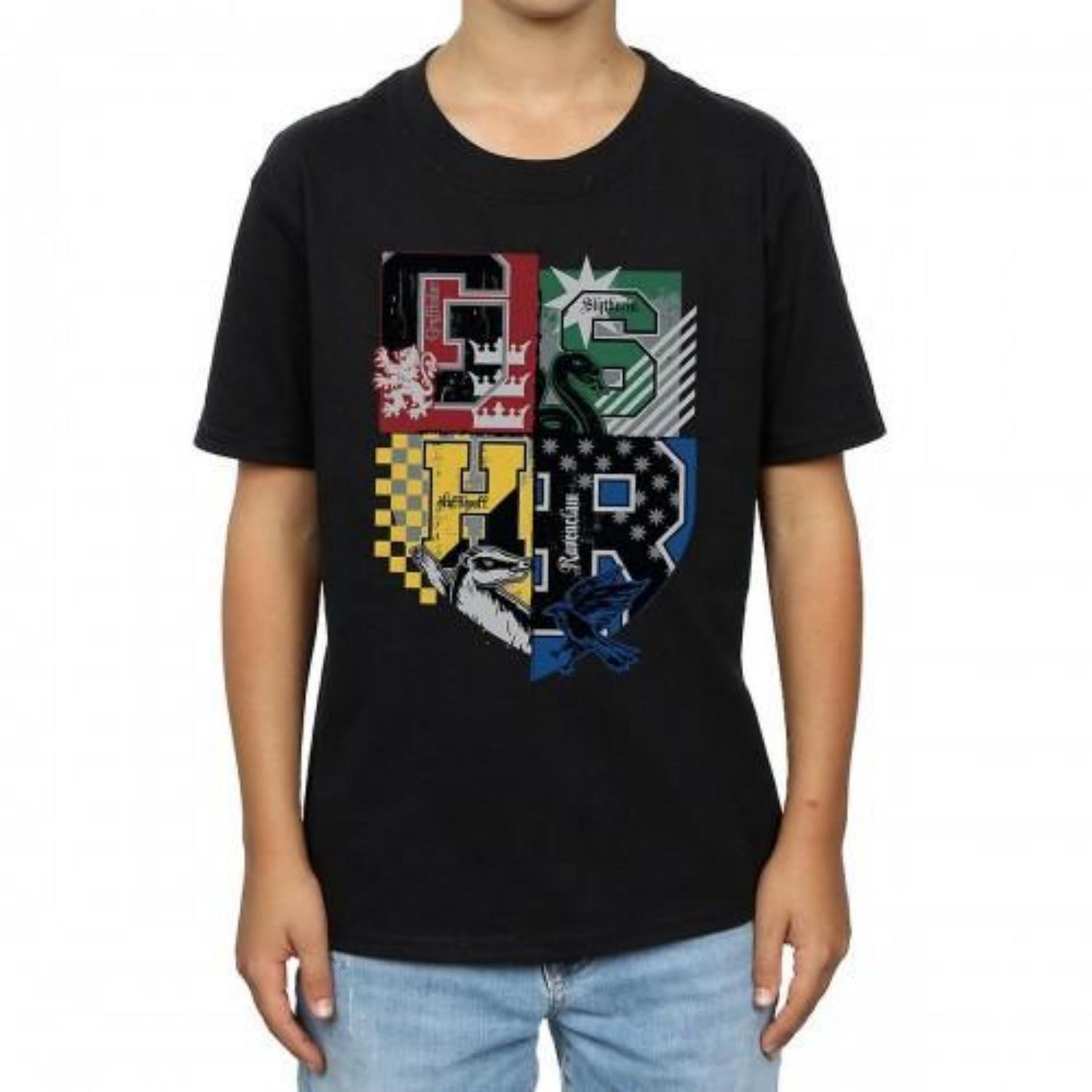 HARRY POTTER Boys Hogwarts Houses Cotton T-Shirt XXXXL