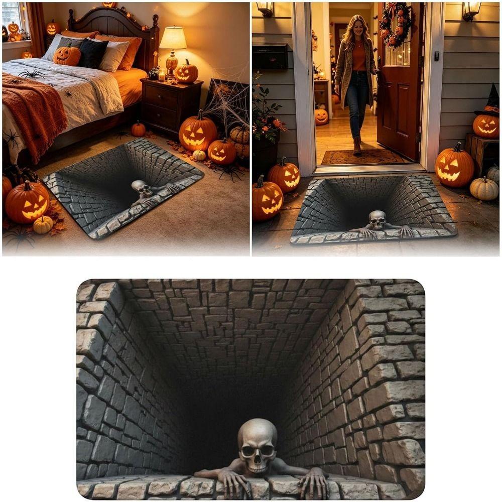 Halloween Doormat Non-Slip Home Floor Mat Scary Bathroom Carpet Bedroom