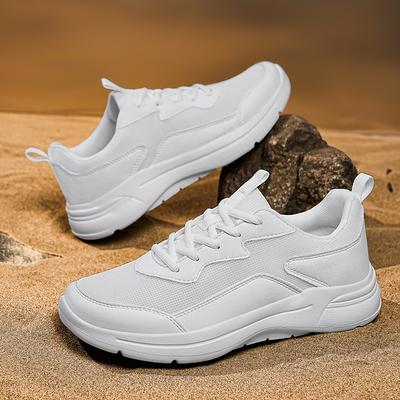 Men's Large Size Breathable Mesh Sports Shoes Lightweight Summer Fashion Sneakers Pure Color Trendy Walking Casual Footwear