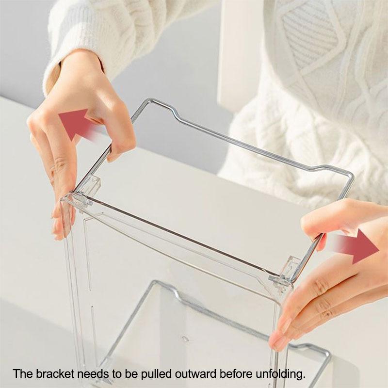Foldable Transparent Double Desktop Acrylic Shelf Cup Rack Kitchen Bathroom Cosmetic Sundry Shelf