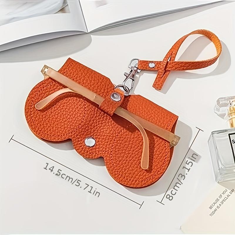 1pc Cute PU Glasses Case | Portable Eyewear Bag with Snap Closure - Scratch-Resistant Travel Organizer (Litchi Embossed)