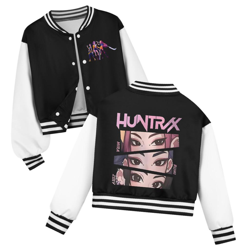 Kids Girls Anime Cartoon POP Singer Super Star Rumi Zoey Mira Printed Casual Long Sleeves Baseball Jacket Coat