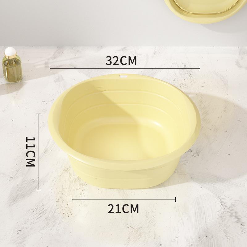 Collapsible Portable Washbasin: Thickened, Telescopic, Solid Color Basin for Laundry and Household Use