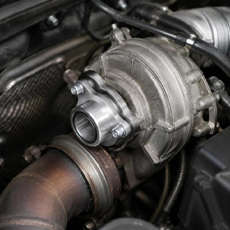 Machined Metal Turbocharger Exhaust Flange Kit with Sealing Gaskets, Bolt-On Adapter Body and 6 Screws for 1.5L 1.6L 2.0L 2.7L Engine Routine