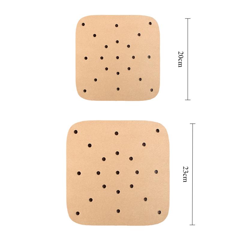100Pcs Upgraded Air Fryer Parchment Paper Air Fryer Disposable Paper Liner Square Perforated Parchment Papers Kitchen Tools