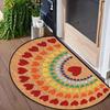 VIKAMA Heart Rainbow Print Half Round Doormat For Hallway Bathroom Patio Decorative Rugs Home Decoration Carpet