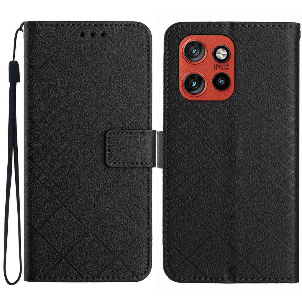 Etui-portfel z nadrukiem ze skóry PU z klapką Flip Folio na telefon Motorola Edge 60 Neo 5G/Edge 50 Neo 5G