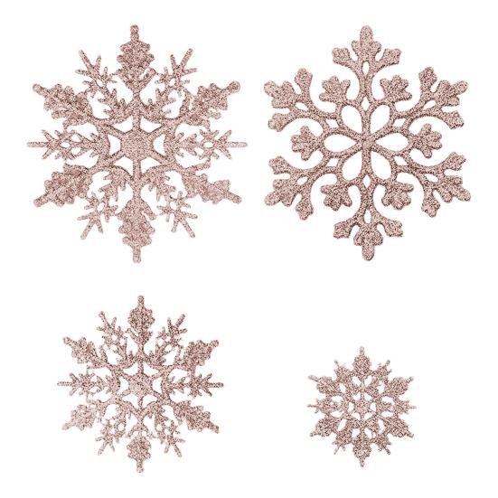 36 Pcs Christmas Snowflake Ornaments Glittered Snowflake Hanging Decoration for Christmas Indoor Winter Wonderland Decor