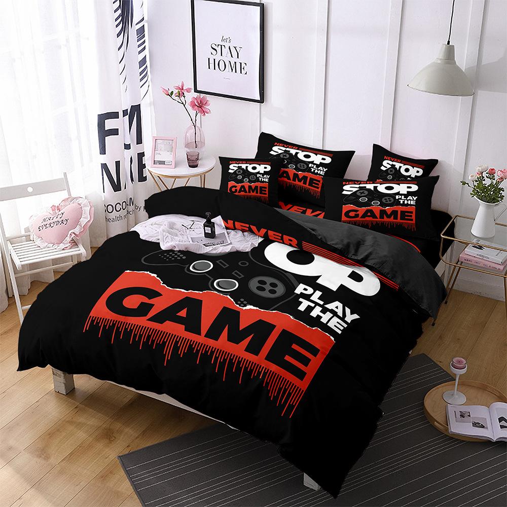 Gamepad Three-Piece Mobile Game Elements 3D Digital Printing Quilt Cover Bedding Four-Piece Set