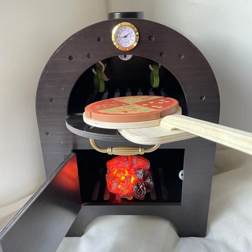 Kids Wooden Playhouse Ins Charcoal Fire Grill BBQ Grill Pizza Skewers Chop Le Bonfire Kitchen Toys