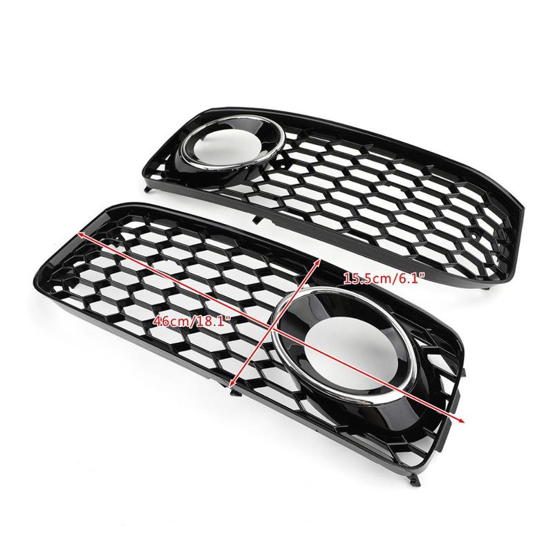 8T0807681B 8T0807682D Pair Fog Light Grill Honeycomb Grille With Trim for A5 S-Line S5 B8 RS5 Style 2008-2012 8T0-807-681-B 8T0-807-682-D