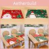 Delightful Cartoon Christmas Placemats With Santa And Snowflakes In Red Green Checkered For Seasonal Decor