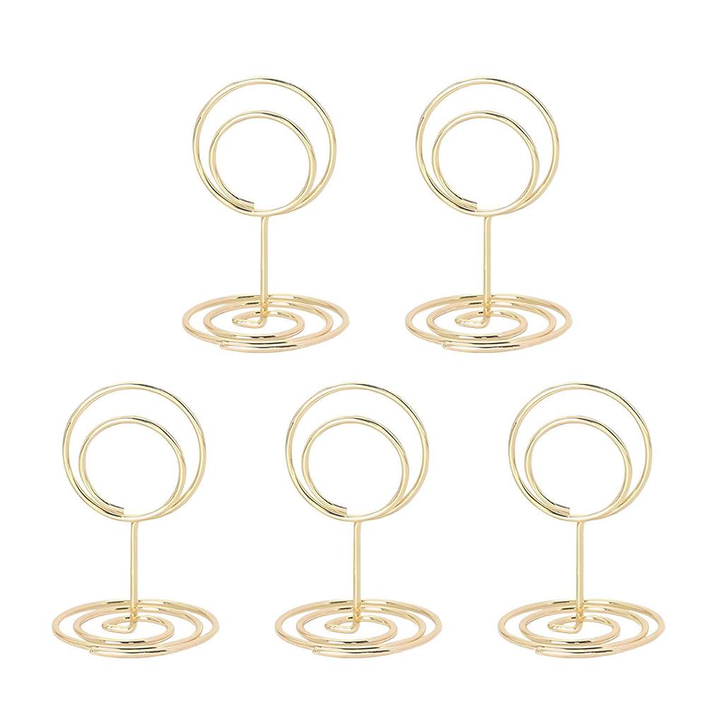 Platzkartenhalter 5 Stück Stilvoller Mini Metallkreis Tischkartenhalter für Tischdekorationen Hochzeitsfeier