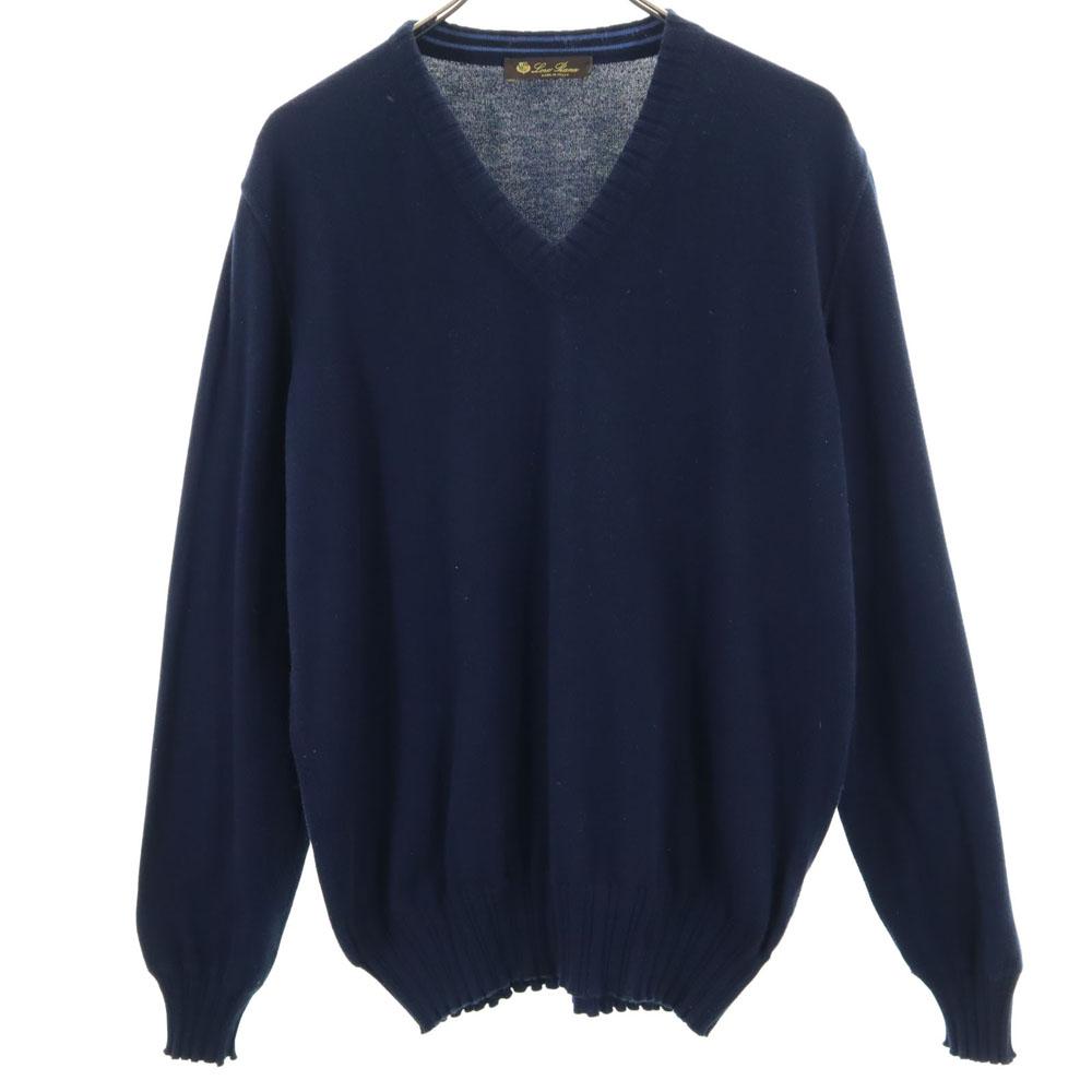loro piana Made In Italy Long Sleeve V Neck Sweater 50 Navy Knit Men's Used