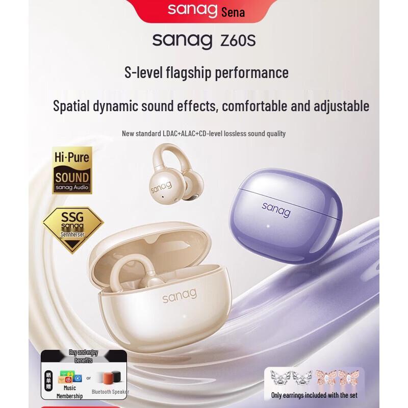 SANAG Z60S Open-Ear Ear Clip Bluetooth Headset