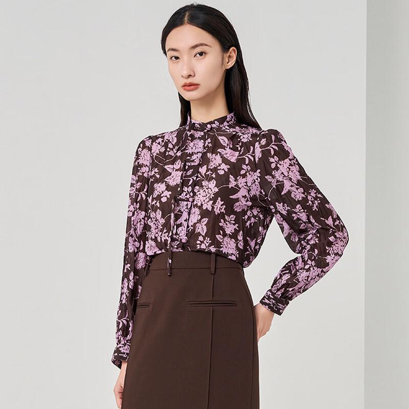 Iveni New Chinese Style Stand Collar Long Sleeve Blouse S