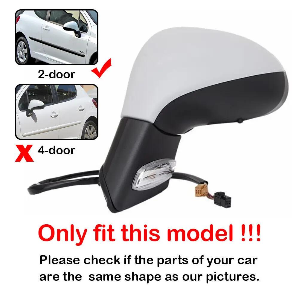 For Peugeot 207 2006-2014 308 2006-2013 Car Sticker Rearview Side Mirror Cover Wing Cap Exterior Case Trim Shell Housing Carbon