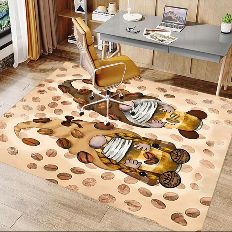 1PC Coffee Gnome Extra Large Non-Slip Floor Carpet, Office, Family, Bedroom, Studio - Large Area Rug Indoor Rugs, Vibrant Colors-A219