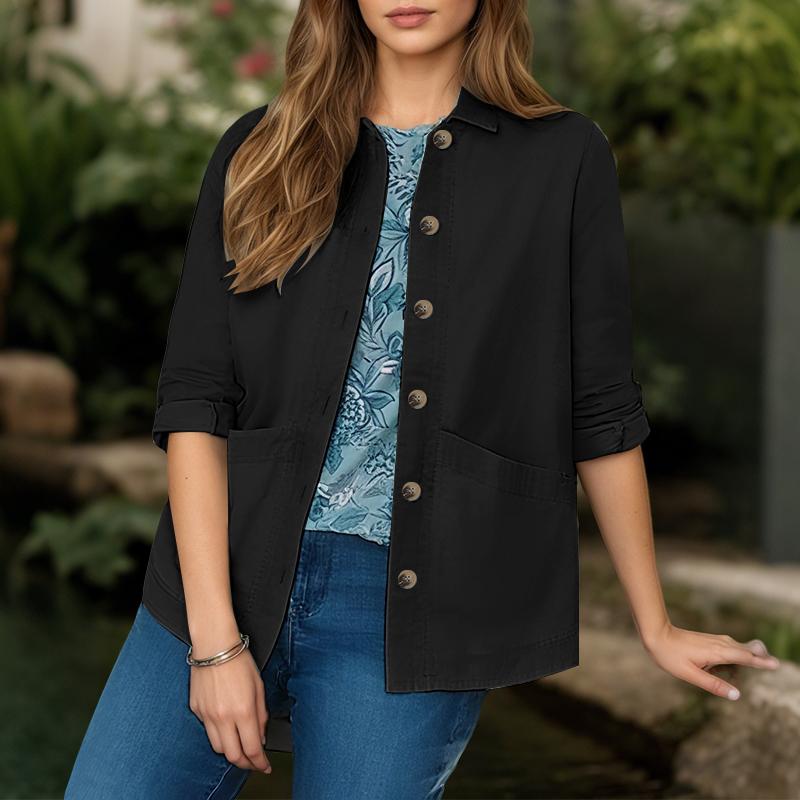 

ZANZEA Женская повседневная блузка с отложным воротником и длинными рукавами 2XL чёрный