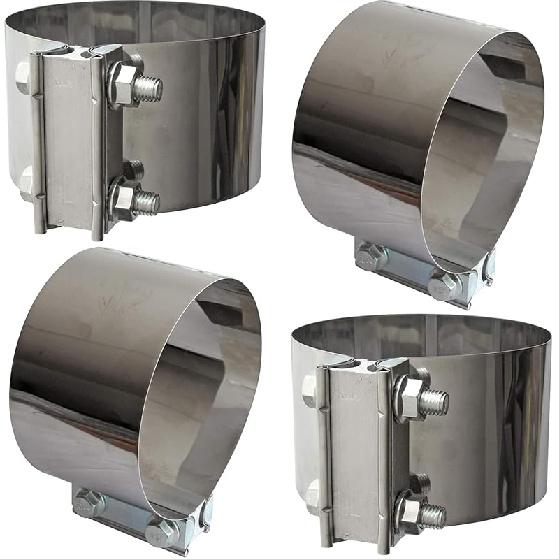 3" Inch Exhaust Clamps Stainless Steel Muffler Band Clamp for 3" Inner Diameter To 3" Outer Diameter Turbo Downpipe Tip Car System Connection (2