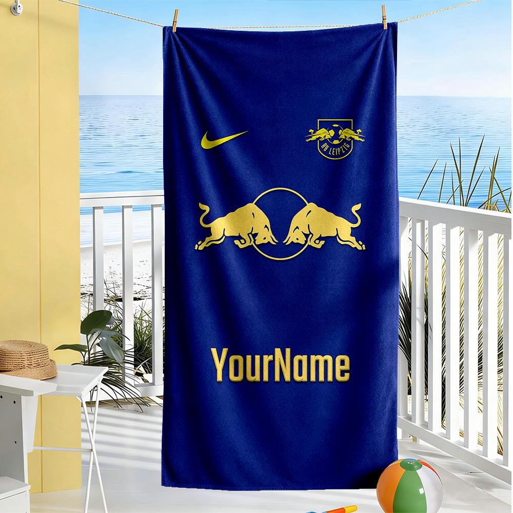 RB Leipzig Individuell Personalisierbares Strandtuch Super Weich Saugfähig Perfekt Für Reisen Yoga Camping Und Schwimmen