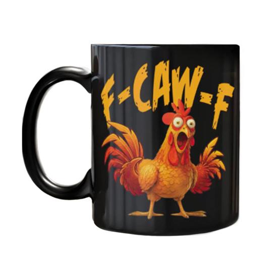 Personlig F-Caw-F Kyllingkrus 15oz Keramisk Kaffekopp Morsom Hane Gårdsdyr Humor Krus Gjenbrukbart Oppvaskmaskin Mikrobølgeovn Sikker Drikkeglass