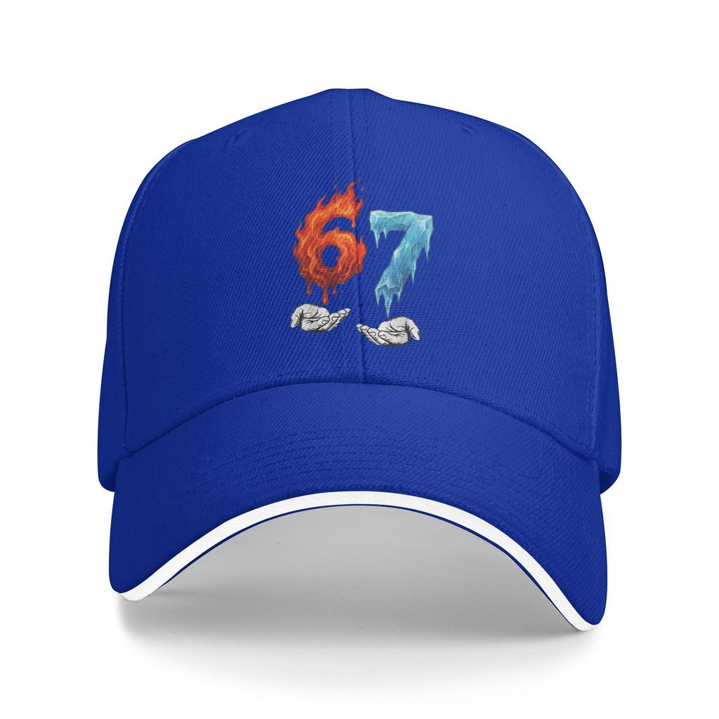 6 7 Meme Six Seven Gelo 67 Chamas Sol Engraçado Chapéu de Baseball de Verão Moda Chapéu Trucker Para Homens Mulheres Caminhada Pesca Bonés de Baseball
