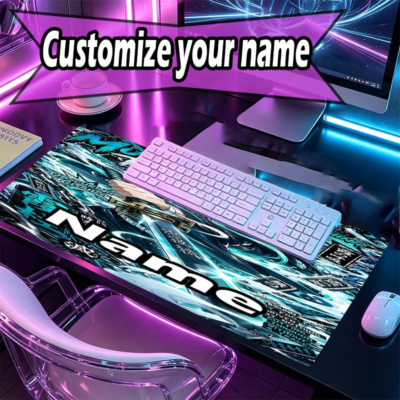 Custom Name Personalized Demon Slayer Pattern Mousepad, Laptop PC Desk Mat, Decorative Desk Mat for Home Keyboard Pad Gift