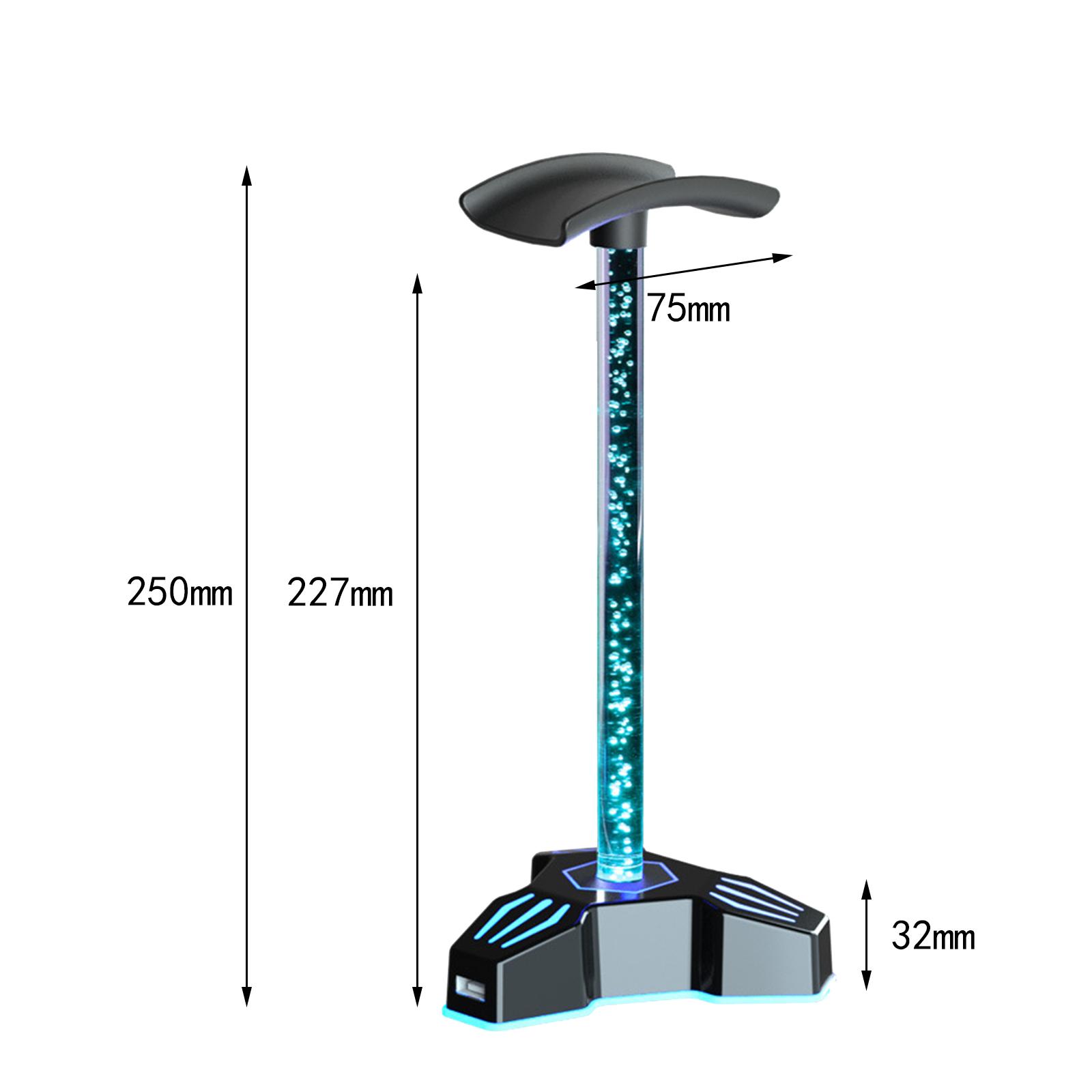 

RGB Светодиодная Подсветка Bluetooth Подставка для Наушников Держатель для Наушников Стойка Вешалка для Гарнитуры с 2 портами USB 2.0 Хаб + 7.1-канальный 3,5 мм AUX Аудиопорт