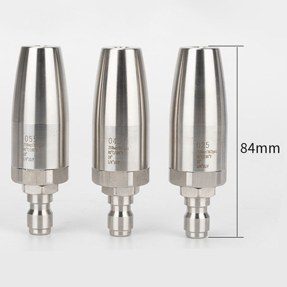 Durable Rotating Nozzle Stainless Steel 1/4 Quick Connect Pressure Washer Tips 3625 PSI Spray Head for Cleaning Brick Concrete