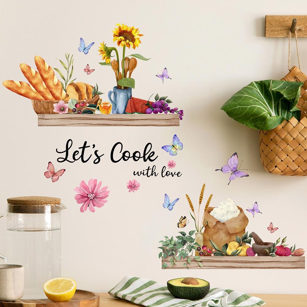 Kitchen Wall Stickers Fun Design Cook Utensils Home Decoration Restaurant