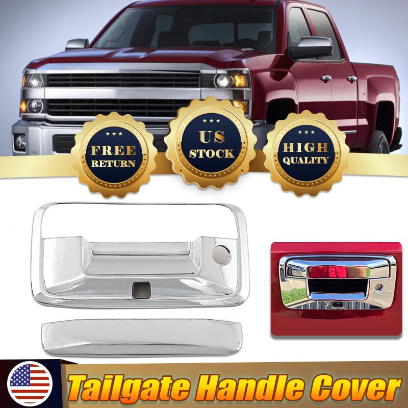 For Chevy Silverado 14-2020 Trunk Tailgate Handle Cover Trim W/ Camera Key Hole
