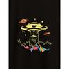 European Size Summer Trend Imaginative Alien And UFO Print Short Sleeve Round Neck T-shirt For Sports, Leisurewear For Big And Tall Guys
